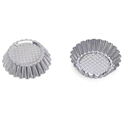 Stainless Steel Egg Tart Cake Mold Cups With Lace Edges For Coconut Egg Tarts