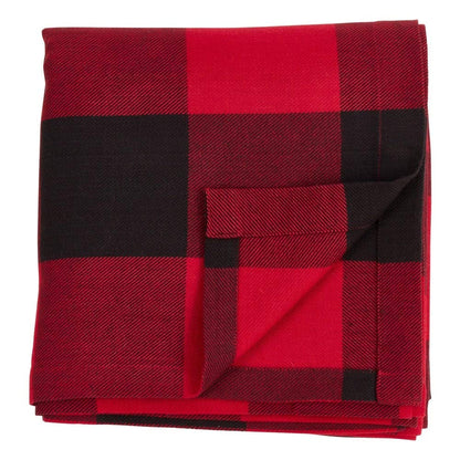 Buffalo Plaid Home Décor 100% Pure Cotton Rod Pocket Window Curtain Single 1 Panel for Bedroom, Living Room, Patio Door Backing Sliding Glass Door Drape, 54 Inches W x 108 Inches L, Red-Black