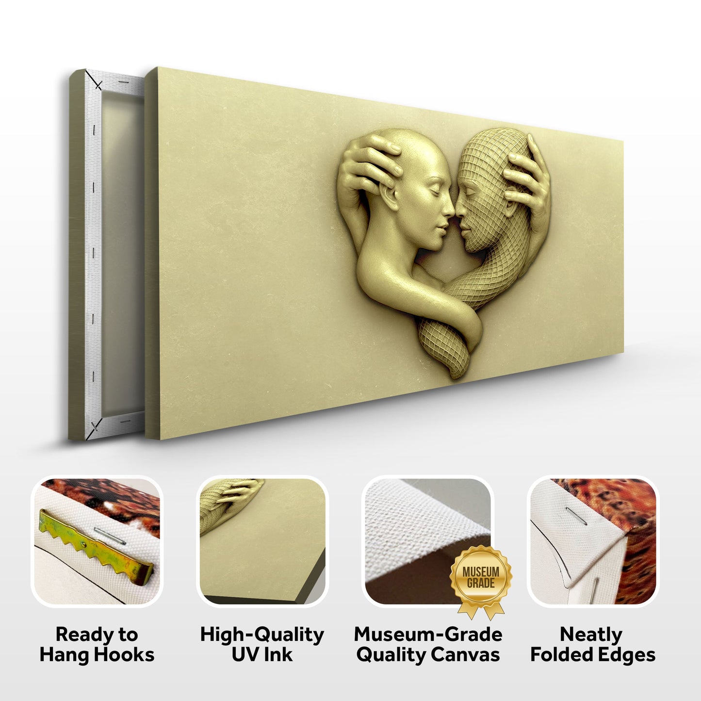 Abstract Lovers: A Study in Devotion Wall Art