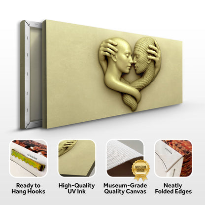 Abstract Lovers: A Study in Devotion Wall Art