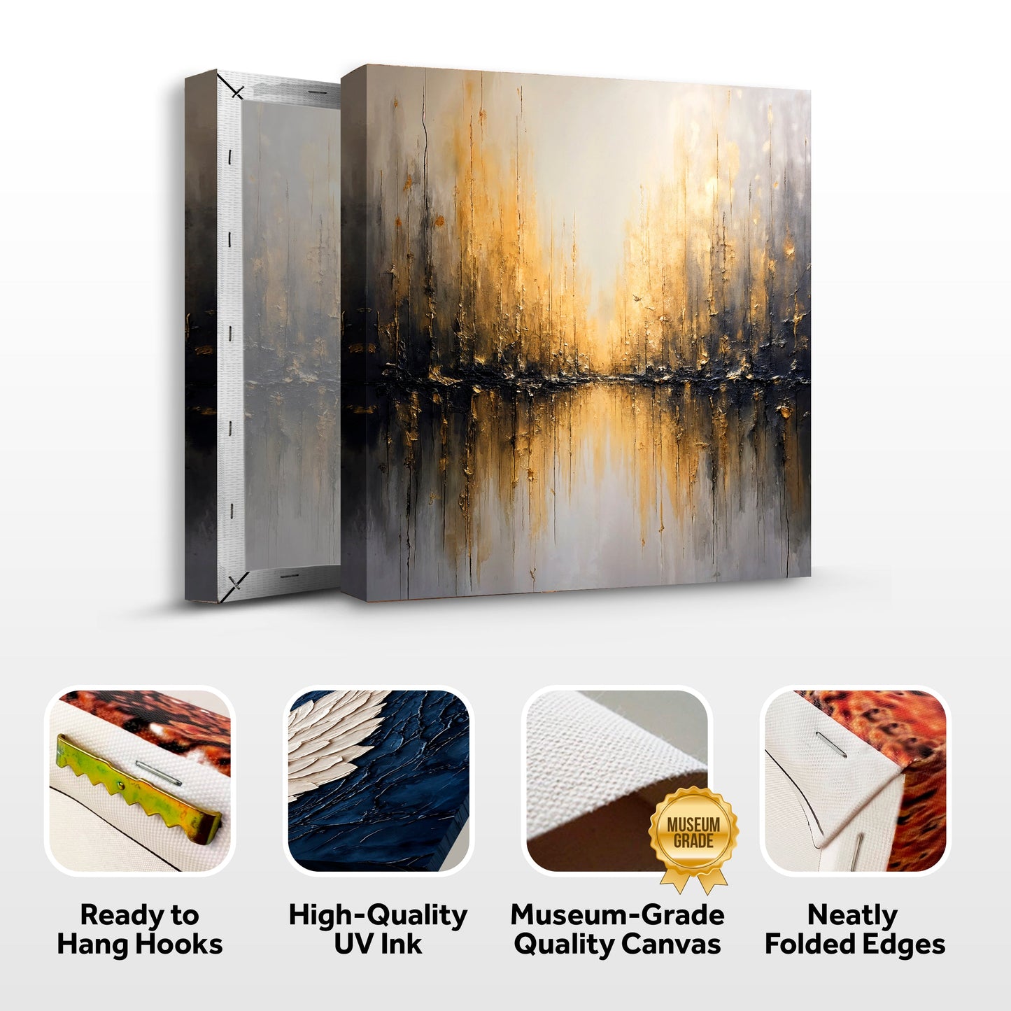 Luminous Gold Reflections Wall Art