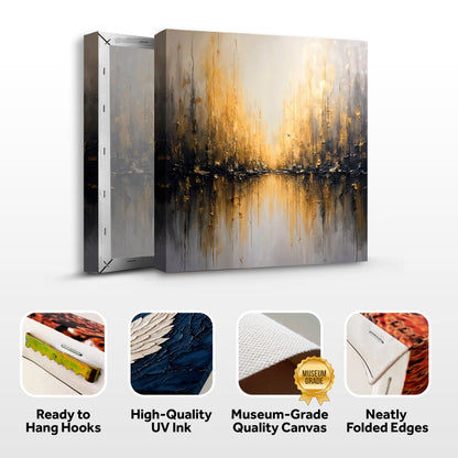 Luminous Gold Reflections Wall Art