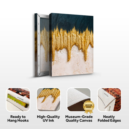 Azure & Gold Abstract Wall Art