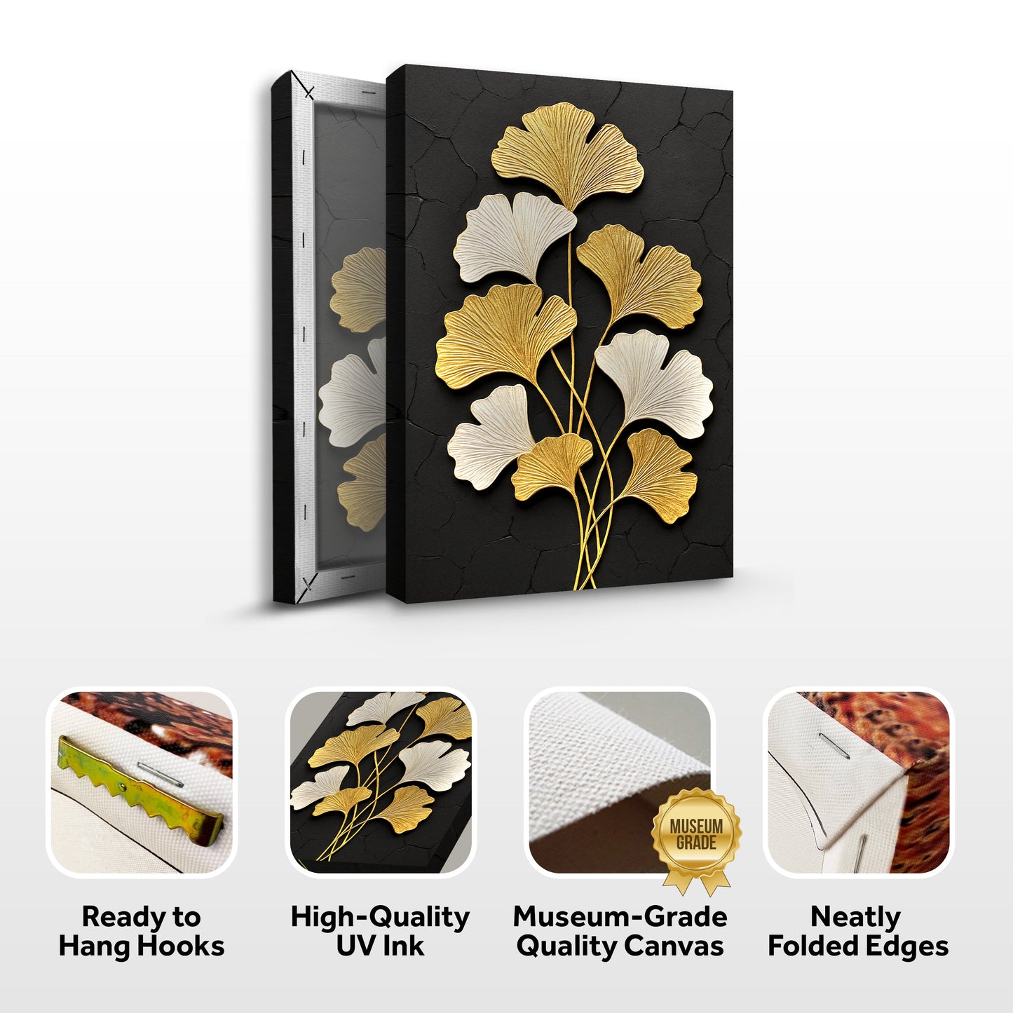 Ginkgo Aura in Gold Wall Art