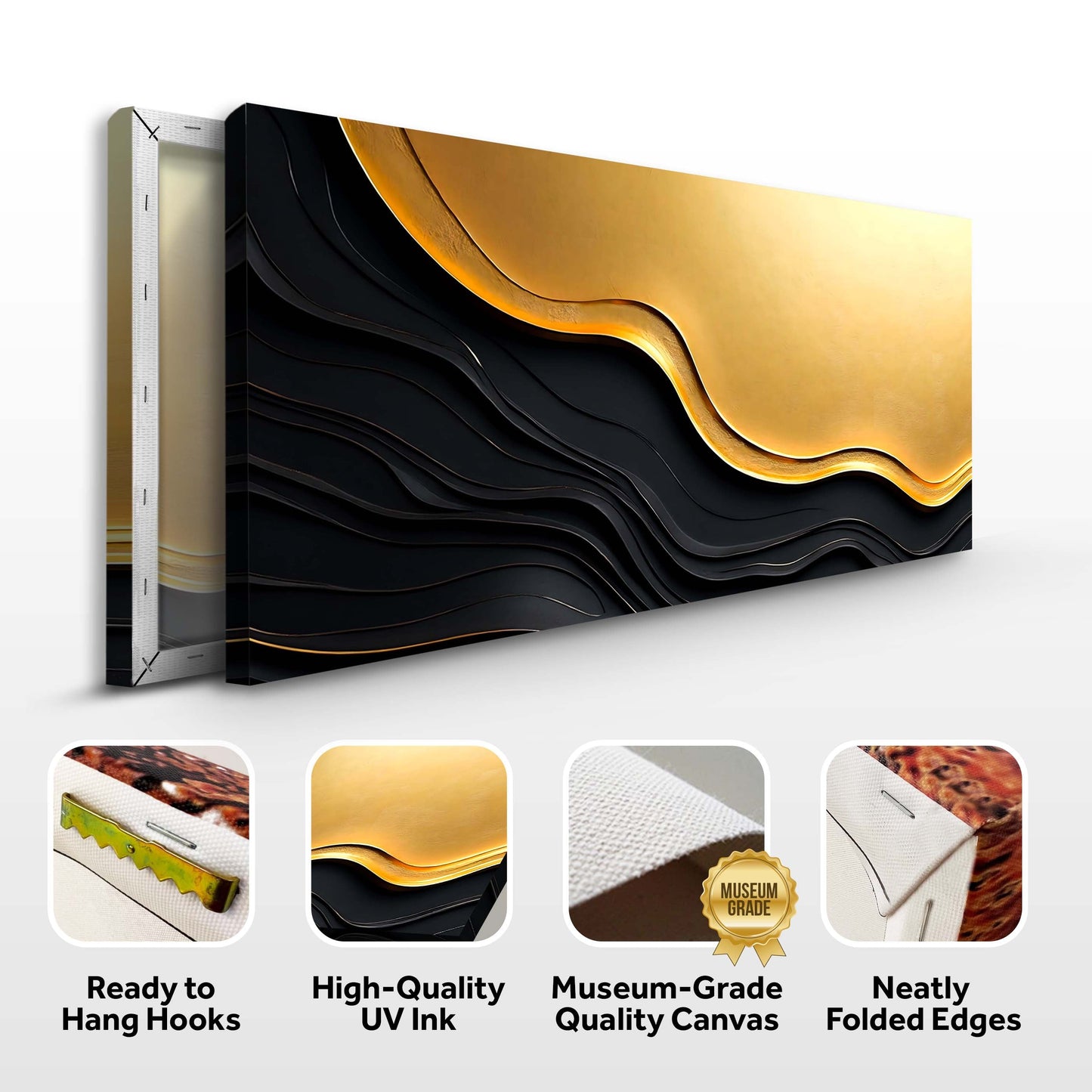 Gold on Black Composition V Wall Art