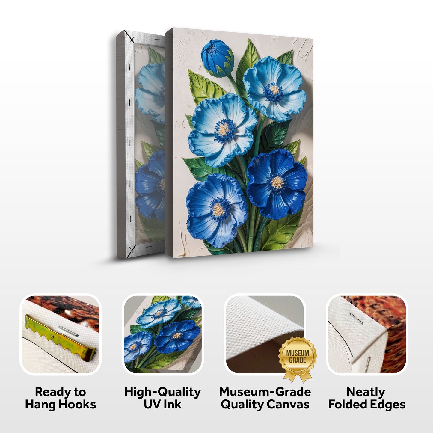 Blue Petal Symphony Wall Art