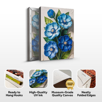 Blue Petal Symphony Wall Art