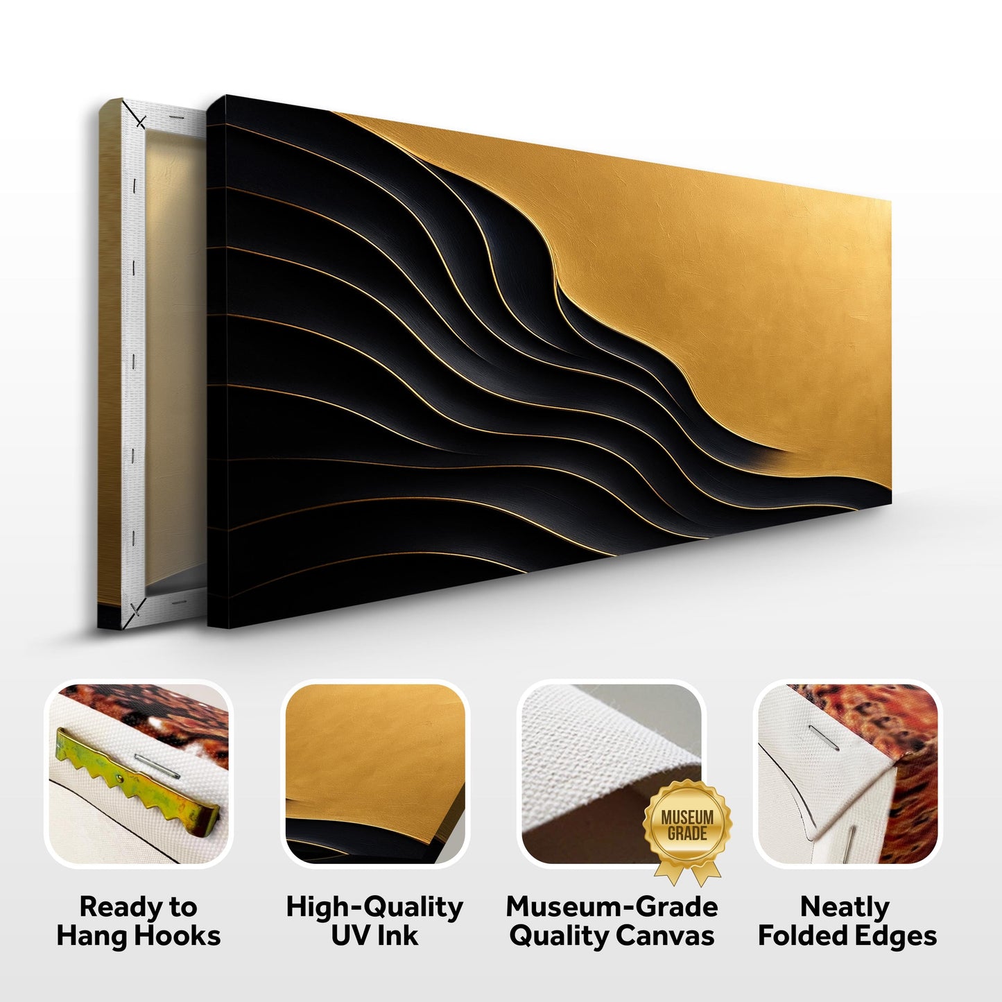 Abstract Noir & Gold XI Wall Art