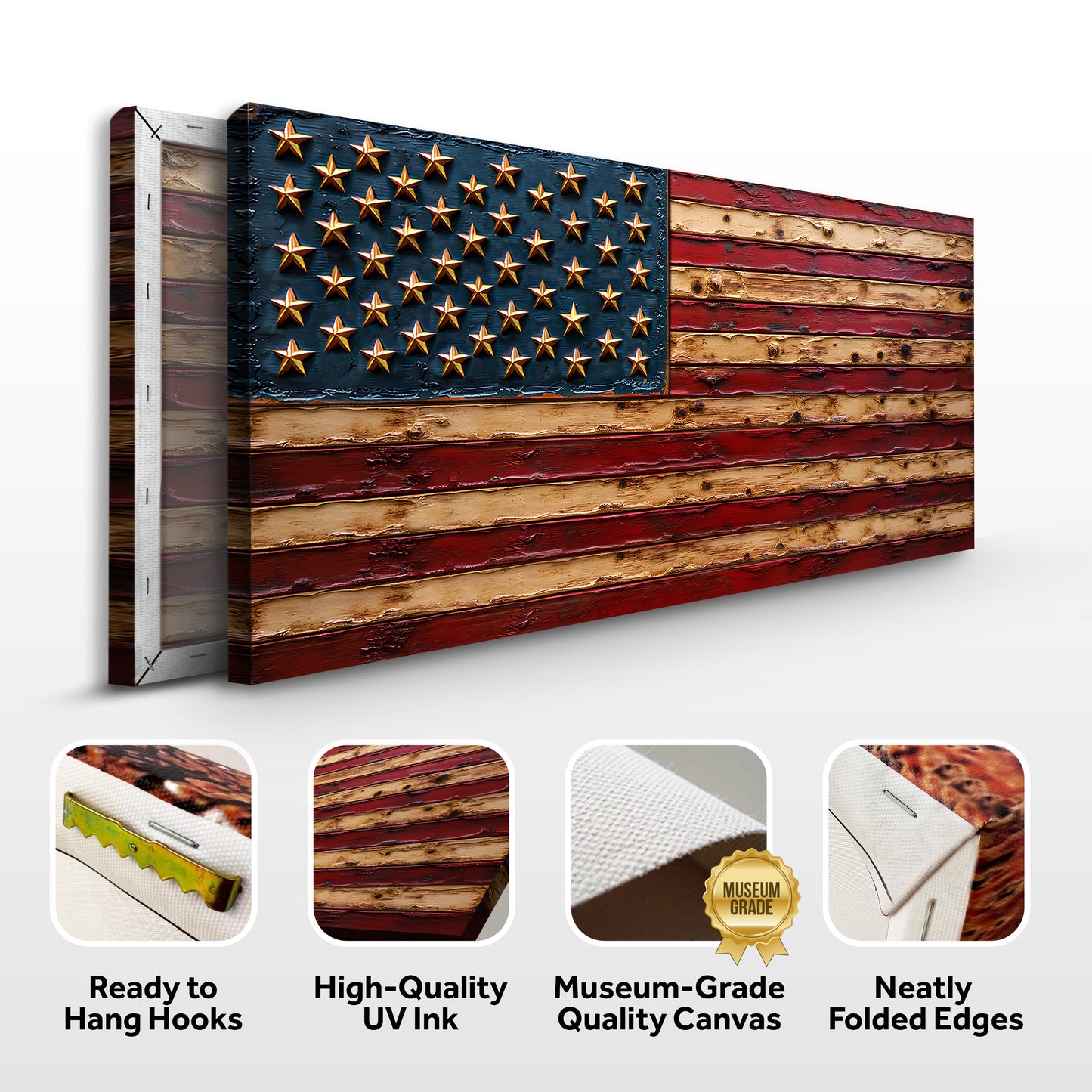 Stars & Stripes Emblem American Flag Wall Art