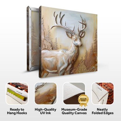 3D Deer Sculpture Panel