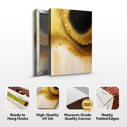 Gilded Noir Abstraction Wall Art