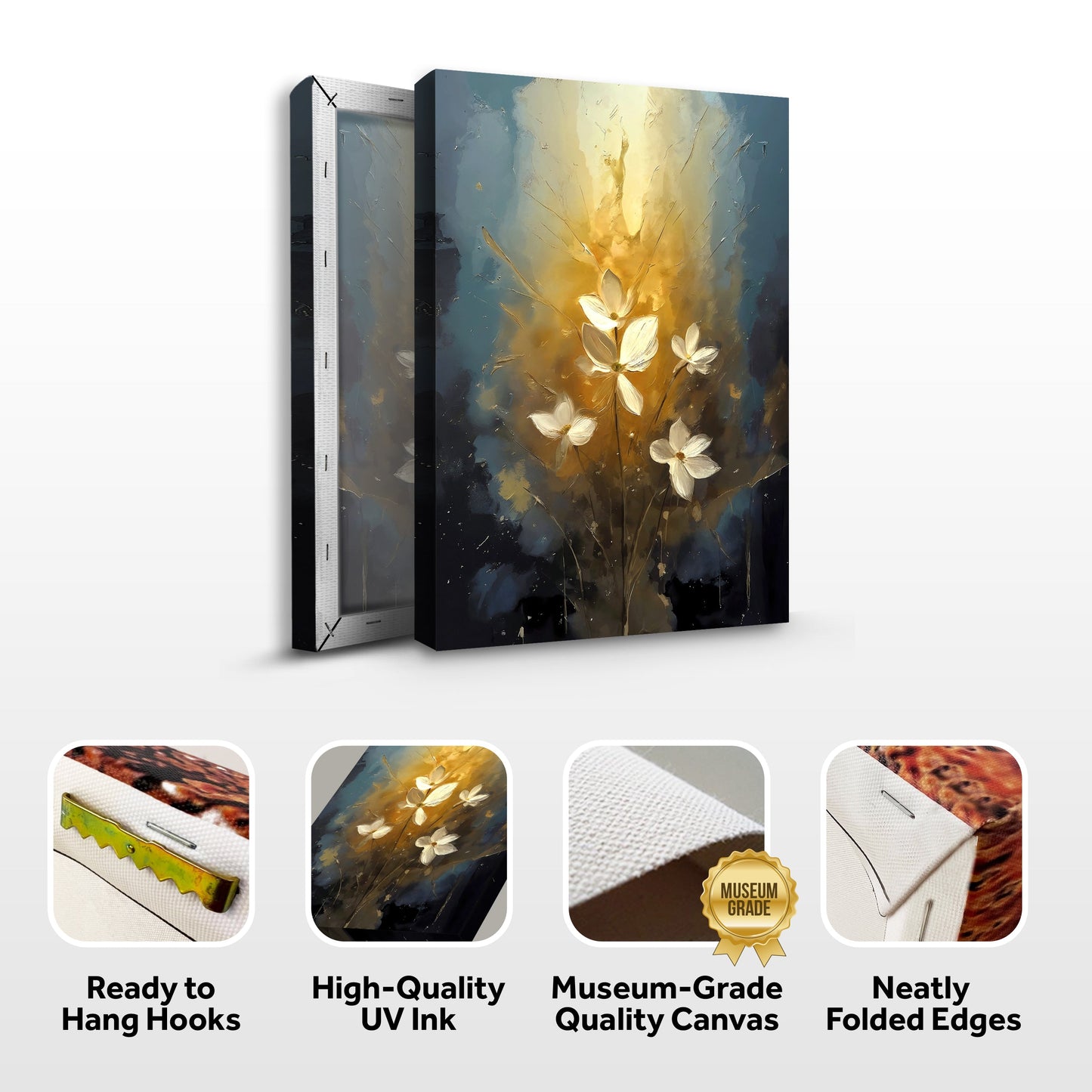 Golden Blossom Serenity Wall Art