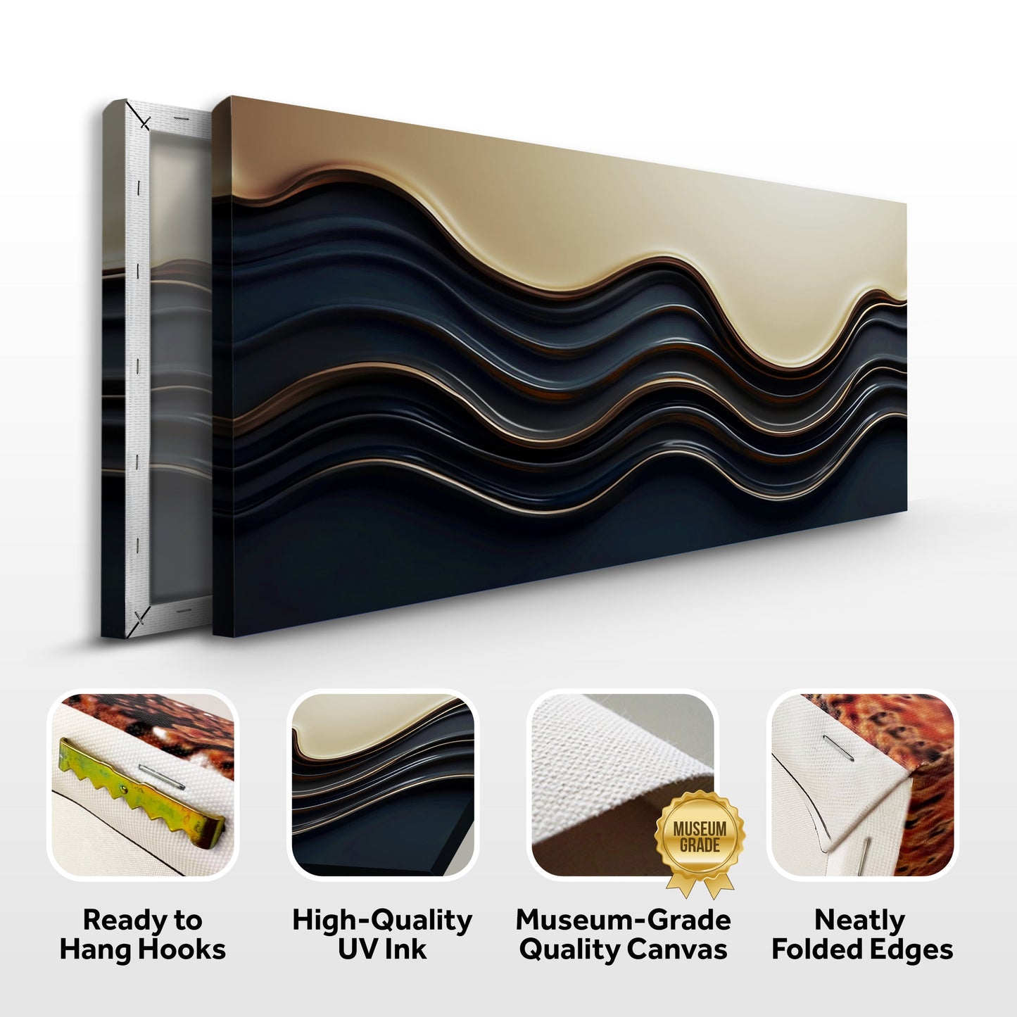 Gold on Black Composition III Wall Art