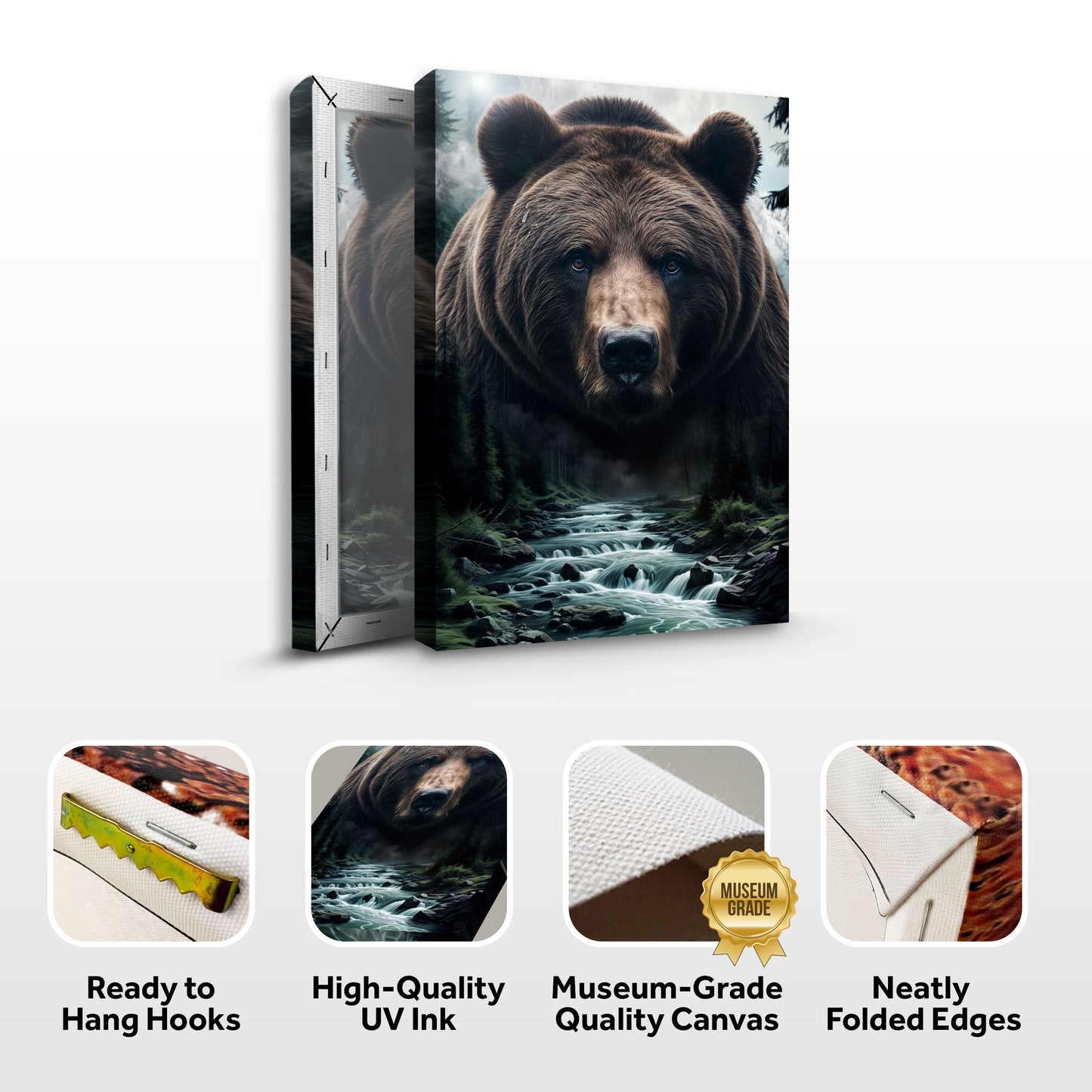 Grizzly Double Exposure Study Wall Art