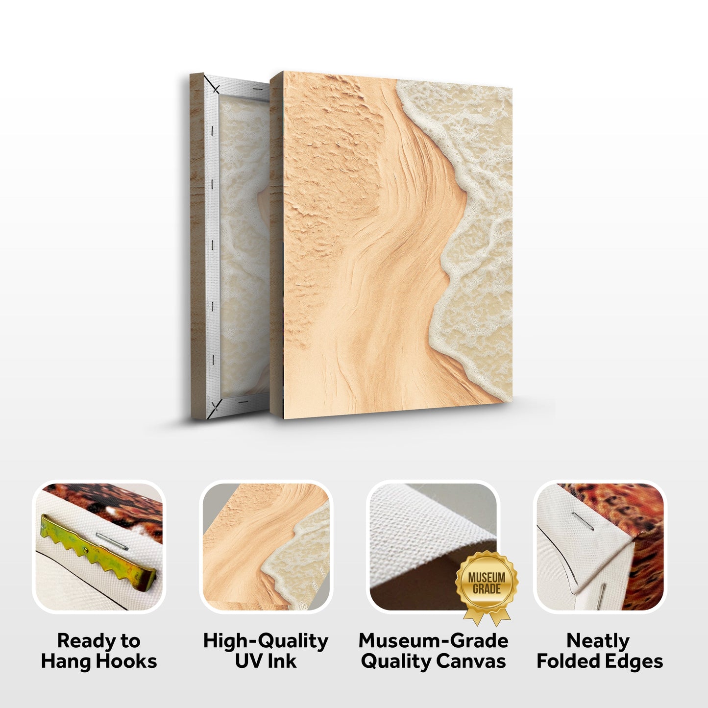 Coastal Beach in Beige Tones Wall Art