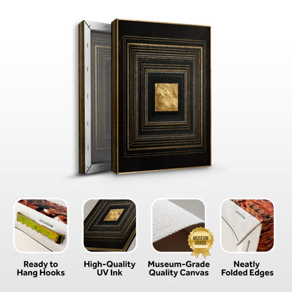 Gold Pulse on Black Wall Art