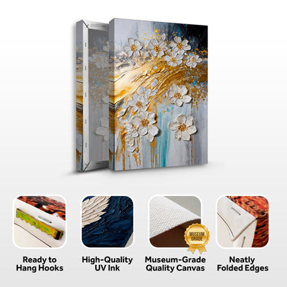 Gilded Floral Abstraction Wall Art