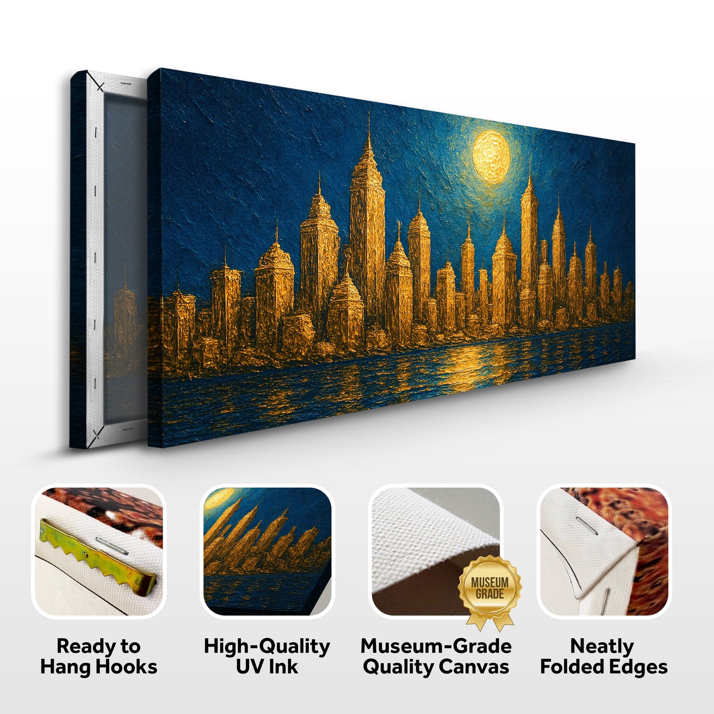 Impasto Golden Skyline Wall Art