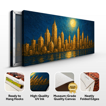 Impasto Golden Skyline Wall Art