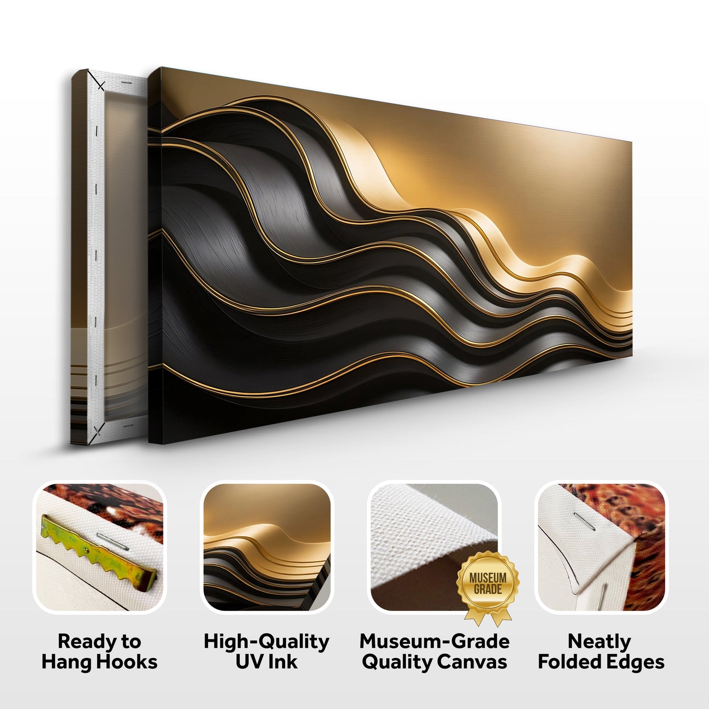 Abstract Noir & Gold IV Wall Art