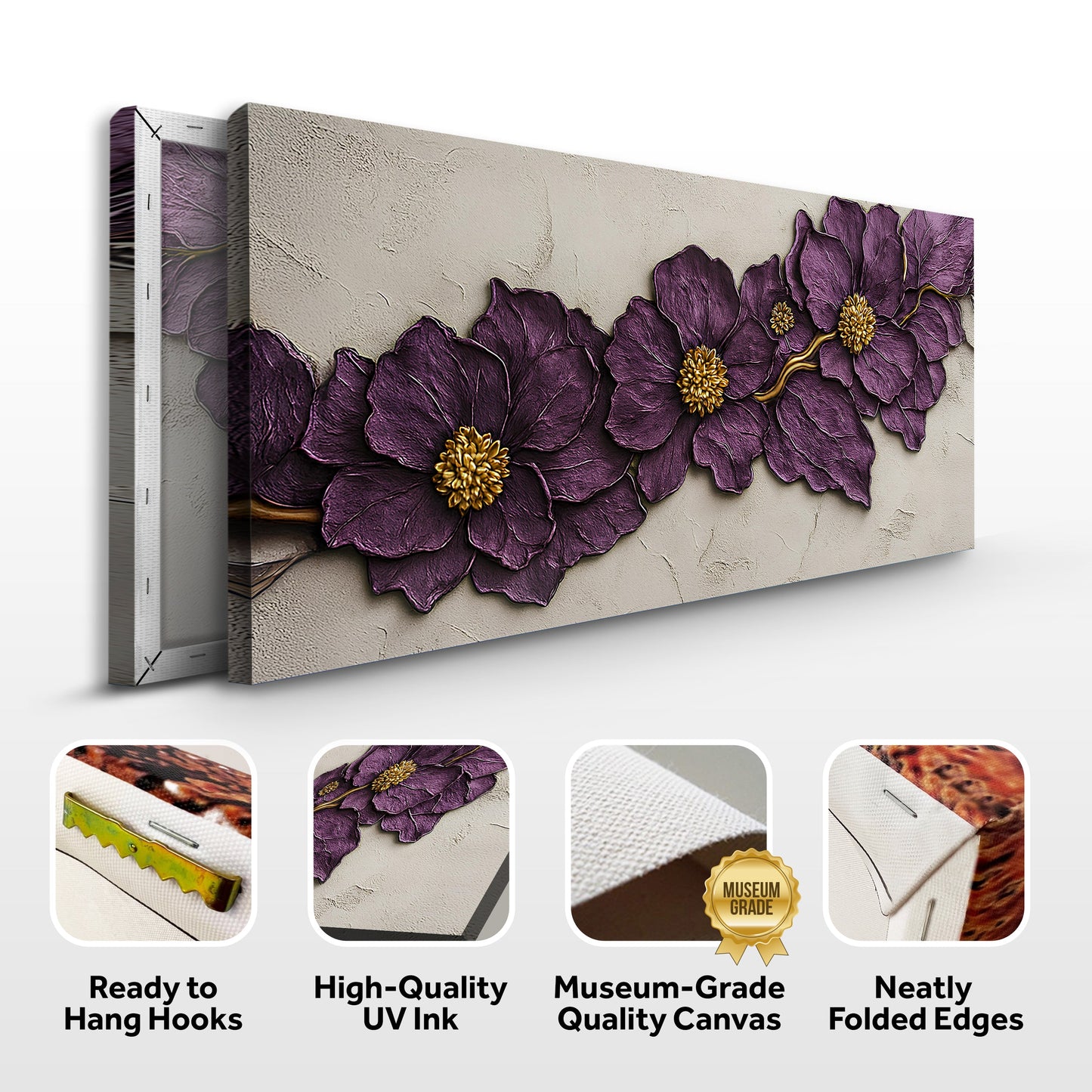 Violet Blossom Sculpture Wall Art