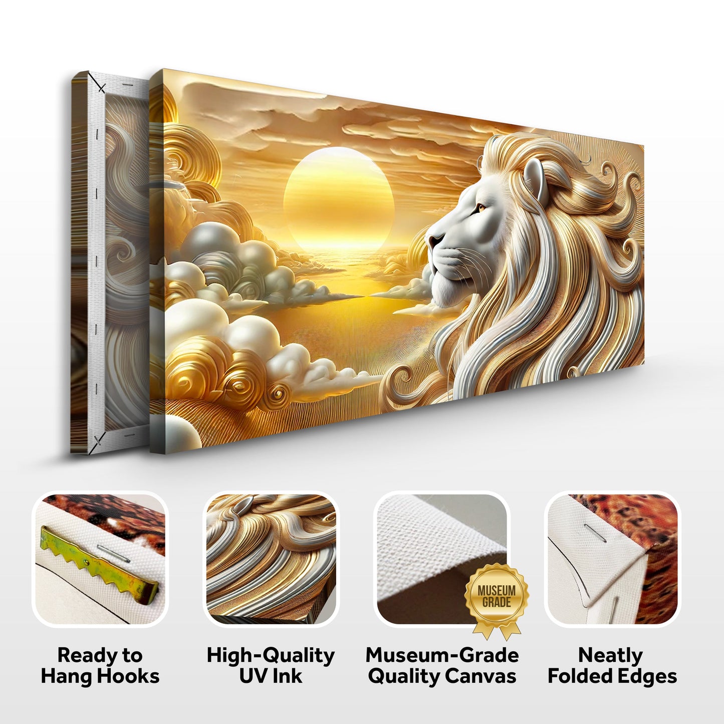 3D Noble Lion Wall Panel V Art