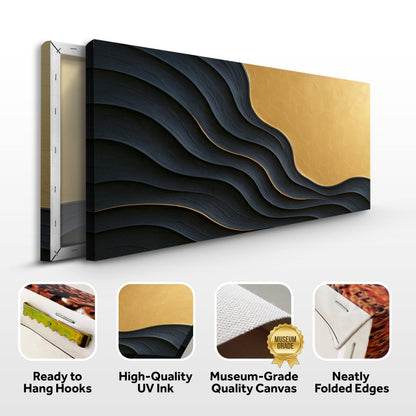 Form No. XII — Black & Gold Wall Art