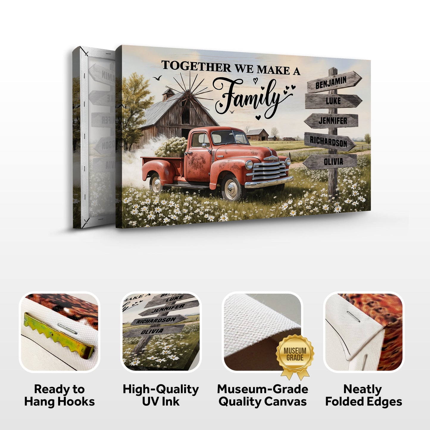 Vintage Farmhouse Truck — Personalized Wall Art