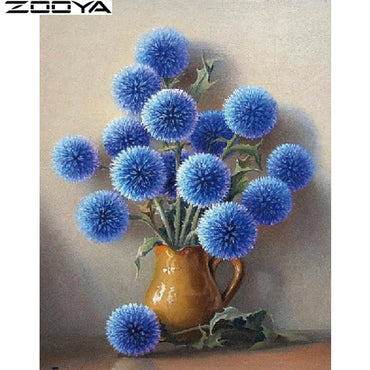 Blue Flower Vase Diamond Painting Wall Decor