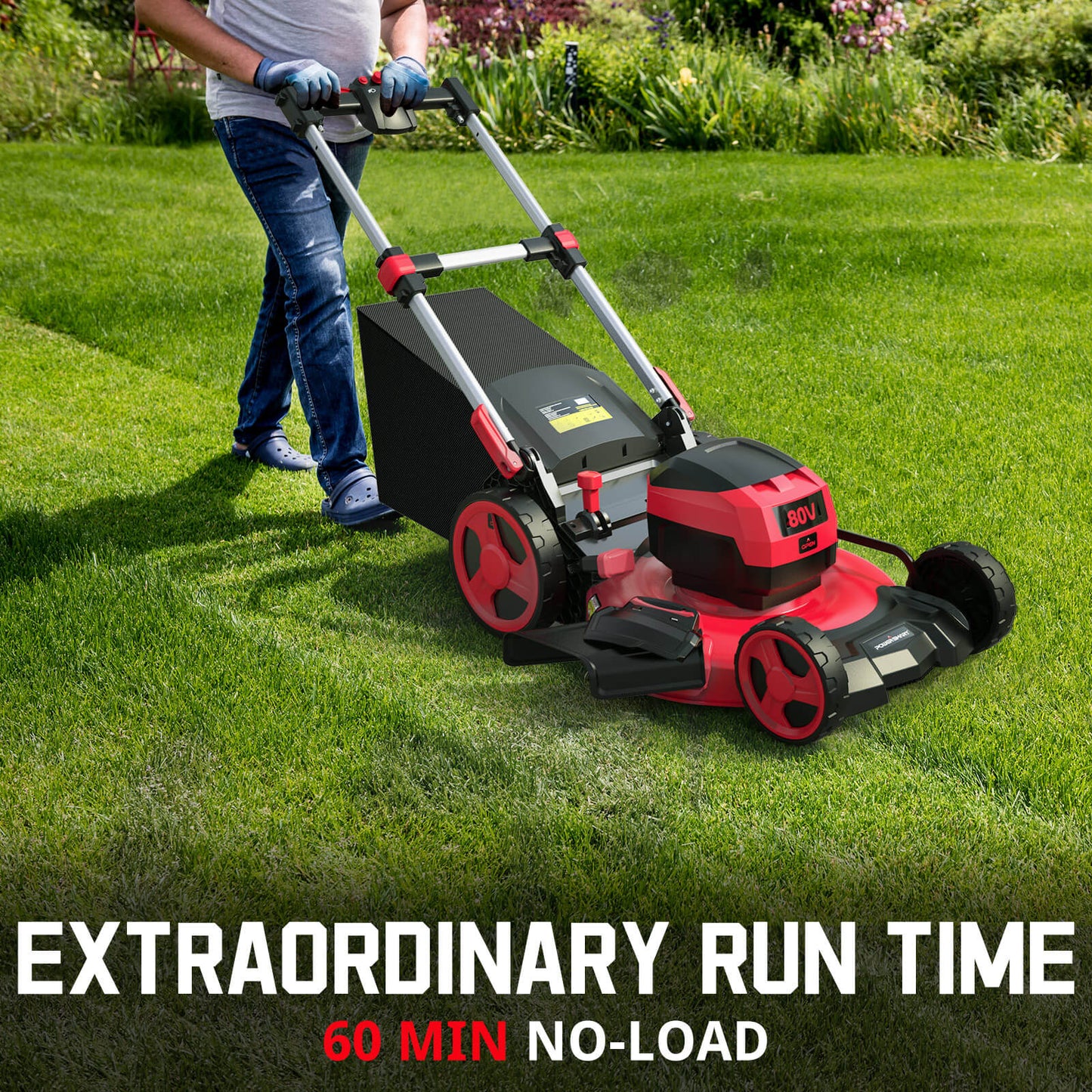 80V 22" Brushless Cordless Self-propelled Lawn Mower w/ Battery & Charger PS76822SRB