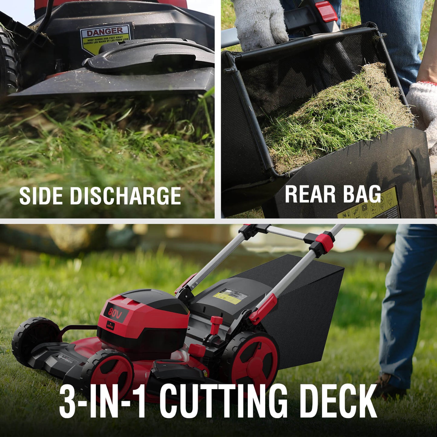 80V 22" Brushless Cordless Self-propelled Lawn Mower w/ Battery & Charger PS76822SRB