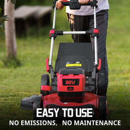 80V 22" Brushless Cordless Self-propelled Lawn Mower w/ Battery & Charger PS76822SRB