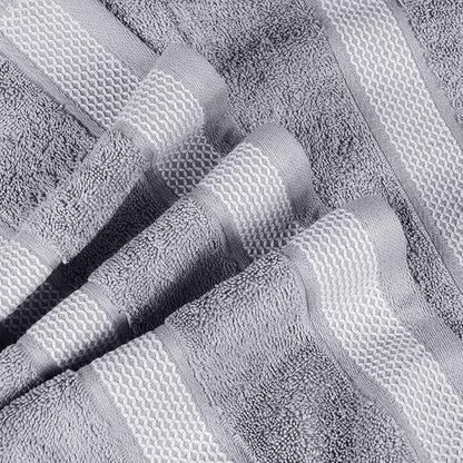 CASA COPENHAGEN, Designed in Denmark, 600 GSM, Hand Towels 16x28 Inches, Set of 10 - Grey Violet, Super Soft and Absorbent, Egyptian Cotton Towels for Bathroom & Kitchen