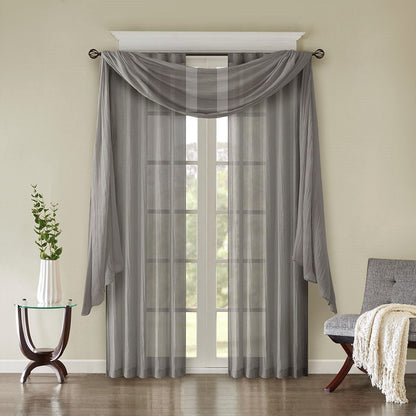 Solid Crushed Curtain Panel Pair (2 Pcs)