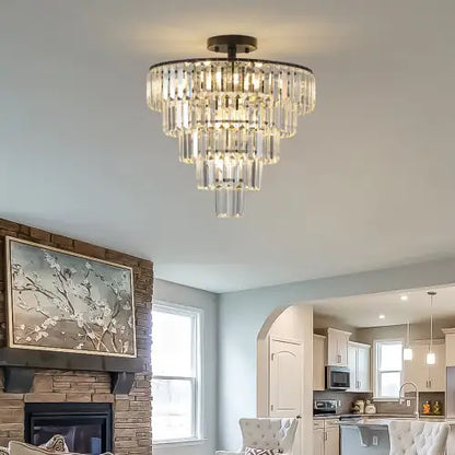 Black Crystal Grandeur Chandelier - Modern Luxury for Home