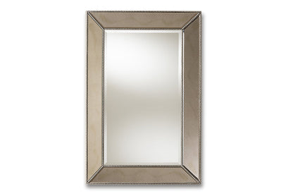 Baxton Studio Emelie Modern and Contemporary Antique Silver Finished Accent Wall Mirror