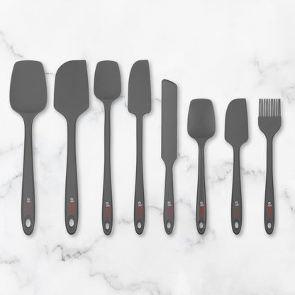8 Piece Silicone Spatula Set - Teal Grey