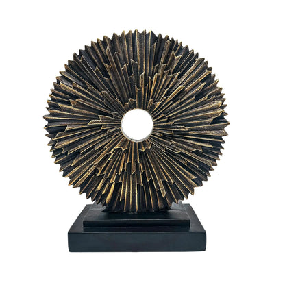 aboxoo Black Abstract StauteModern Decorative Home DecorOffice Desk Sculpture for MenCreative Round Line Ornament for BookshelfBedroomDesktopDining Table