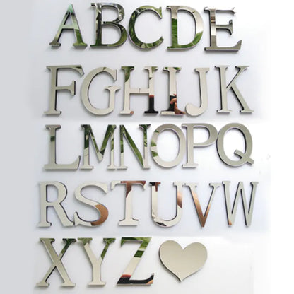 3D Acrylic Mirror Letter Wall Stickers for Decor