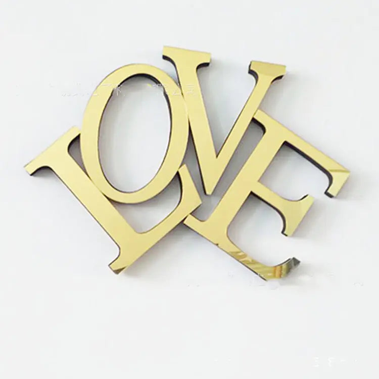 3D Acrylic Mirror Letter Wall Stickers for Decor