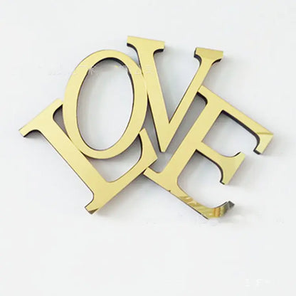 3D Acrylic Mirror Letter Wall Stickers for Decor