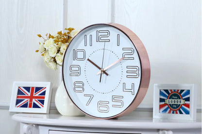 12-Inch Quartz Wall Clock with 3D Plastic Design