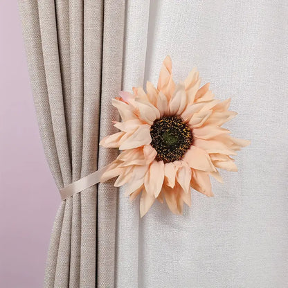 Large Sunflower Tie Back Clips for Curtains and Drapes