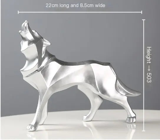 Geometric Wolf Decorative Sculpture for Home or Office