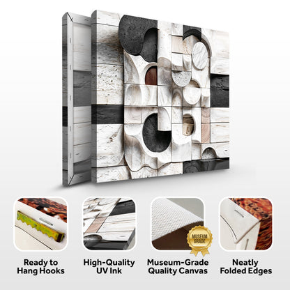 Black‑White Structural Abstraction Wall Art