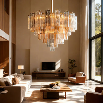 Radiant Star Glass‑Tube Chandelier