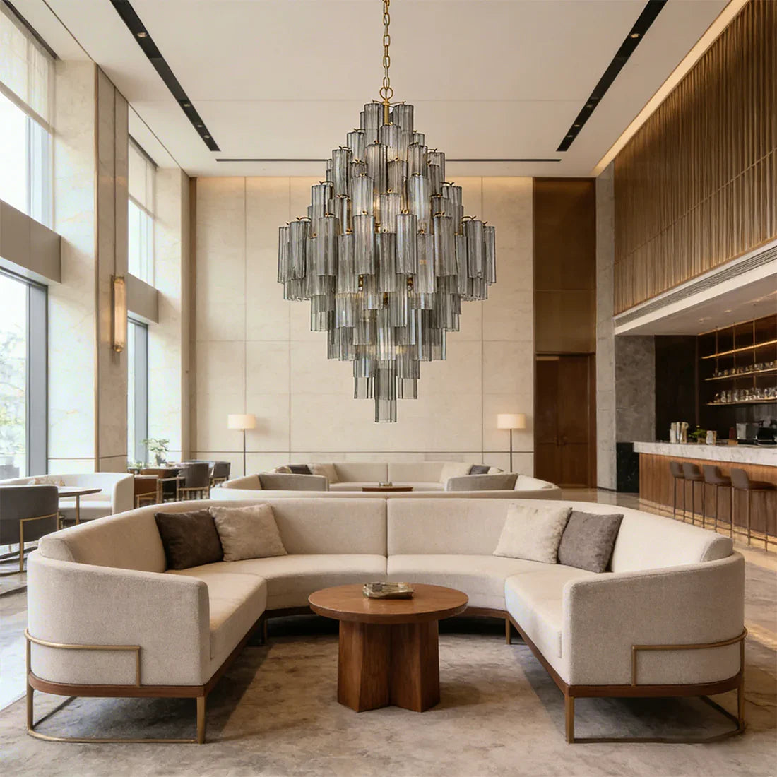 Radiant Star Glass‑Tube Chandelier