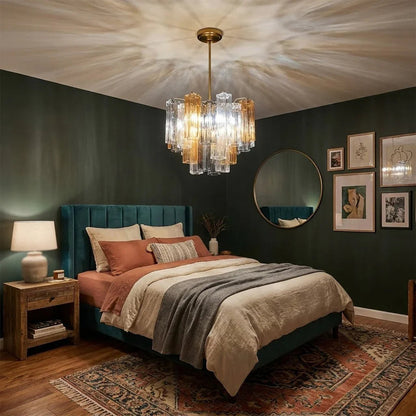 Radiant Star Glass‑Tube Chandelier
