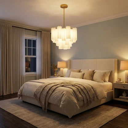 Radiant Star Glass‑Tube Chandelier