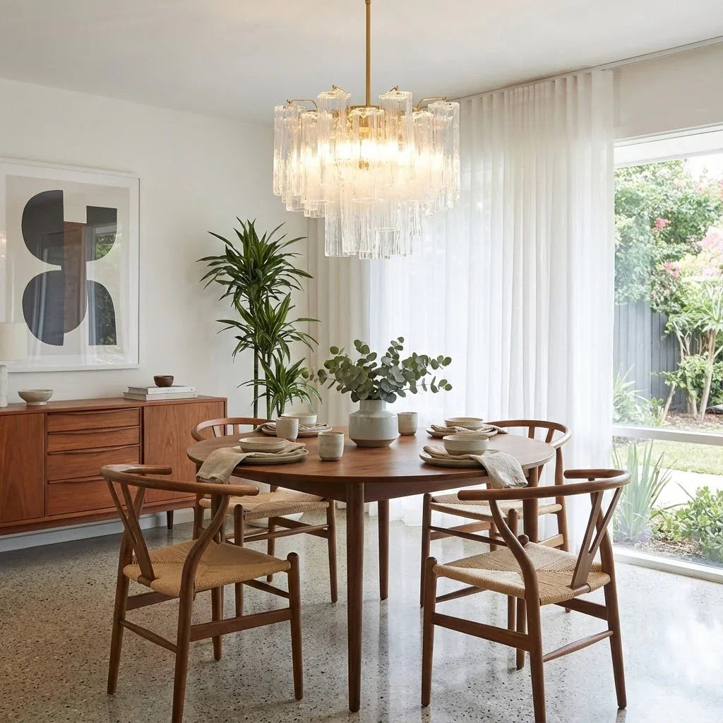 Radiant Star Glass‑Tube Chandelier